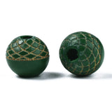 200Pcs Natural Wood Beads 10x9mm Engraved Pattern for Jewelry Crafts
