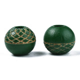 200Pcs Natural Wood Beads 10x9mm Engraved Pattern for Jewelry Crafts