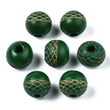 200Pcs Natural Wood Beads 10x9mm Engraved Pattern for Jewelry Crafts