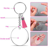 200Pcs Acrylic Keychain Blanks Clear Discs Set for DIY Keychain Crafting