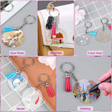 200Pcs Acrylic Keychain Blanks Clear Discs Set for DIY Keychain Crafting