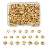 200Pcs Plated Flower Bead Caps Filigree Spacer Jewelry Making Diy