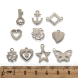 200Pcs Stainless Steel Pendants for DIY Jewelry Making