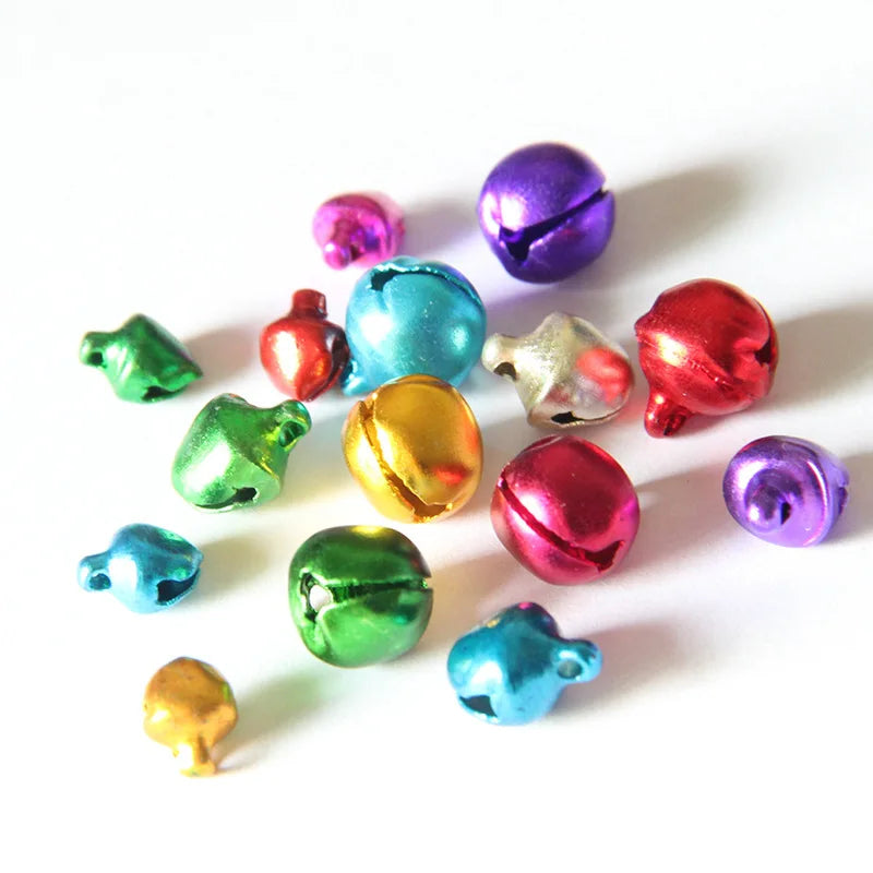 200Pcs Jingle Bells Aluminum Beads for DIY Crafts/Decoration