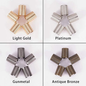 200Pcs Leather Rope Clip Fastener Crimping Cord String For DIY Craft Making