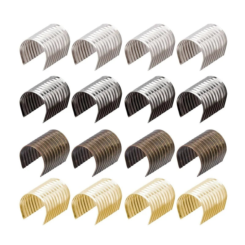 200Pcs Leather Rope Clip Fastener Crimping Cord String For DIY Craft Making