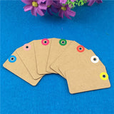 200Pcs Blank Brown Square Labels with Round Stickers for Toys and Jewelry