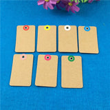 200Pcs Blank Brown Square Labels with Round Stickers for Toys and Jewelry