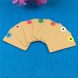 200Pcs Blank Brown Square Labels with Round Stickers for Toys and Jewelry