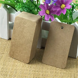 200Pcs Blank Brown Square Labels with Round Stickers for Toys and Jewelry