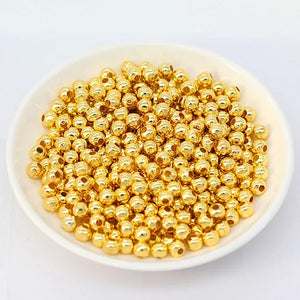 200Pcs Metal Round Beads for Jewelry Making DIY Bracelets Charms 2-8mm