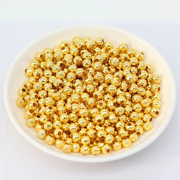 200Pcs Metal Round Beads for Jewelry Making DIY Bracelets Charms 2-8mm