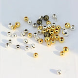 200Pcs Metal Round Beads for Jewelry Making DIY Bracelets Charms 2-8mm