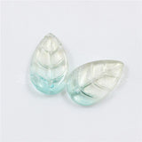 200Pcs Petal Shape Mixed Green Czech Crystal Glass Bead Leaf Charms DIY Jewelry