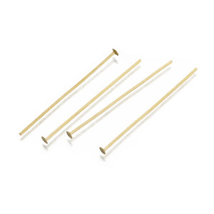 200Pcs Raw Brass Flat Head Pins 25-50mm DIY Jewelry Components