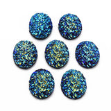200Pcs Mixed Electroplate Druzy Resin Cabochons Oval Natural Stone