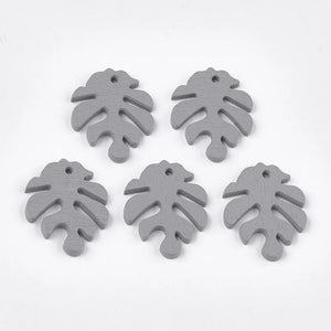 200Pcs Monstera Leaf Wooden Pendants Summer Necklace Earrings DIY Jewelry Making