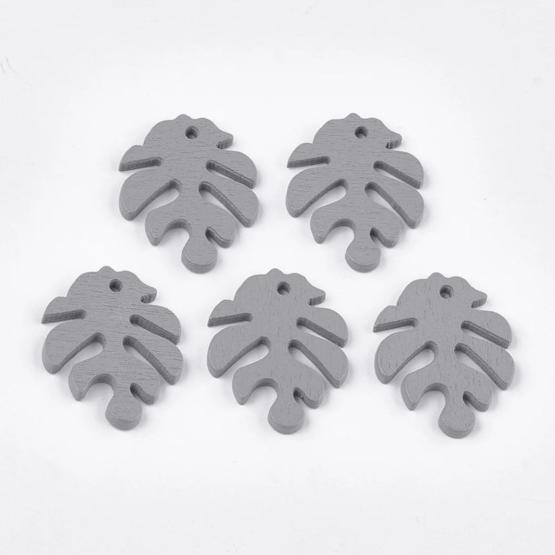 200Pcs Monstera Leaf Wooden Pendants Summer Necklace Earrings DIY Jewelry Making