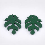 200Pcs Monstera Leaf Wooden Pendants Summer Necklace Earrings DIY Jewelry Making