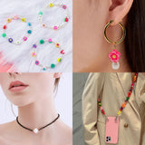 200Pcs Polymer Clay Beads Crystal Thread Scissors DIY Jewelry Making Kit