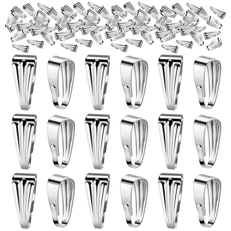 200Pcs Necklace Clasps Charm Pinch Clip Connectors for Jewelry Making