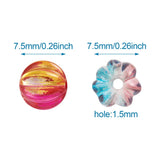 200Pcs Round Spacer Beads Two Tone Acrylic Beads DIY Jewelry 7.5x8x7.5mm
