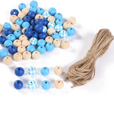 200Pcs Colorful Wooden Beads 16mm Round Loose Wood Ball Bead Diy Jewelry Making