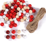 200Pcs Colorful Wooden Beads 16mm Round Loose Wood Ball Bead Diy Jewelry Making
