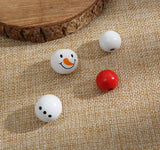 200Pcs Snowman Christmas Wooden Beads & Cords Set