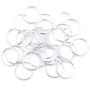 200Pcs Silver Plated Closed Jump Rings Charm Jewelry DIY Findings 24mm Dia.