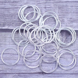 200Pcs Silver Plated Closed Jump Rings Charm Jewelry DIY Findings 24mm Dia.