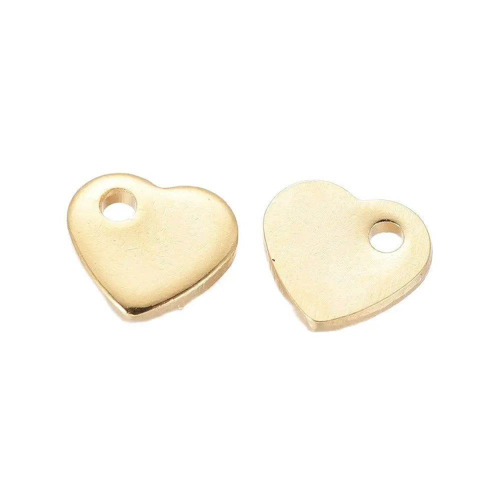 200Pcs Stainless Steel Heart Charms Pendant for DIY Jewelry Making 5x6x1mm