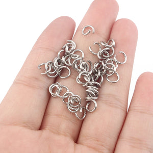 200Pcs Stainless Steel Jump Rings 5mm 6mm 7mm Split Ring DIY Earring Bracelet