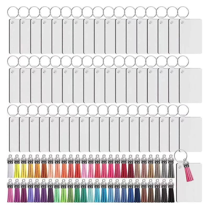 200Pcs Sublimation Keychain Blanks Set Double Side