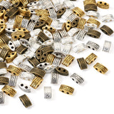200Pcs Tibetan Rectangle Spacer Charm Metal Beads for Jewelry Making