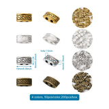 200Pcs Tibetan Rectangle Spacer Charm Metal Beads for Jewelry Making