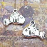 200Pcs Cartoon Clown Fish Charms 14*17MM Vintage Fish Jewelry Making