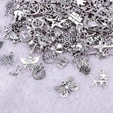 200Pcs Tibetan Silver Plated DIY Jewelry Making Charms Pendants