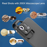 200X Cell Phone Microscope Accessory with LED Light
