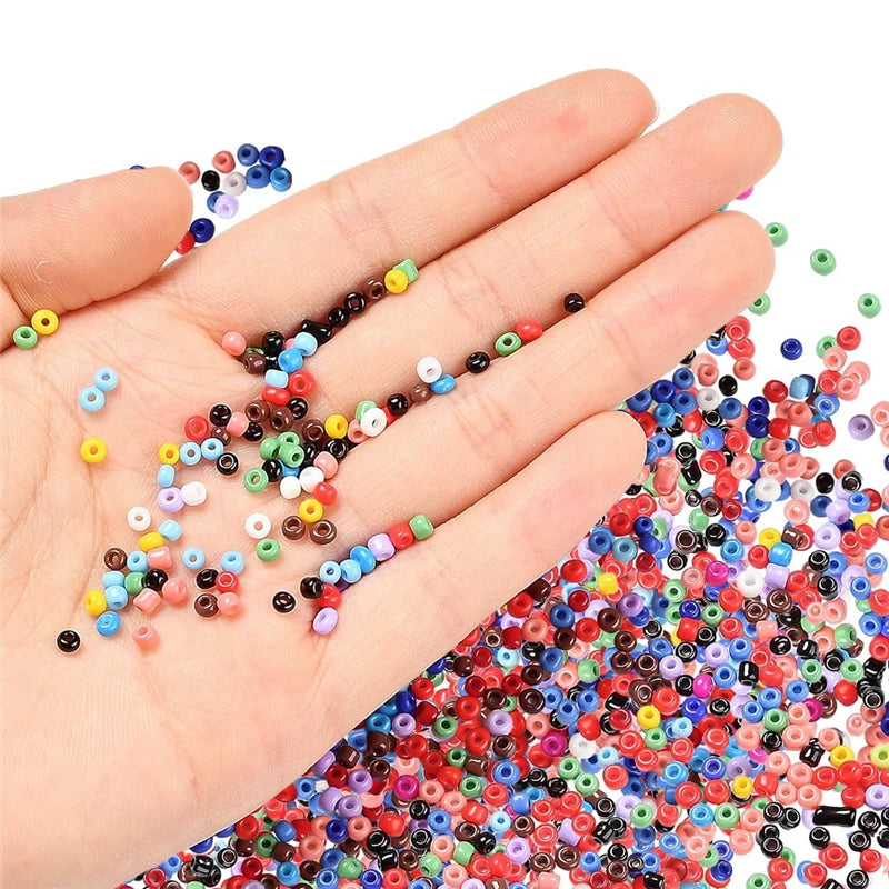 200g 4mm Multicolour Glass Seed Beads Opaque Small Craft Beads