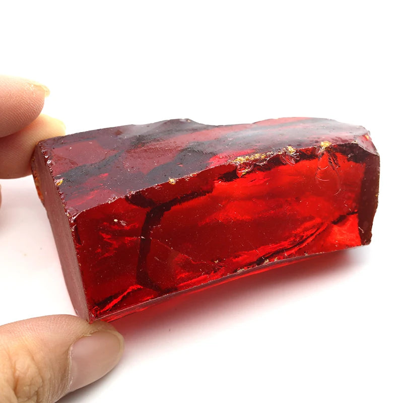 200g Synthetic Cubic Zircon Red/Yellow Gemstone Material