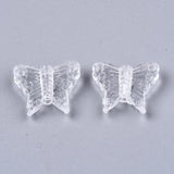 200pc Butterfly Transparent Acrylic Beads 13.5x15x5mm Hole: 1.6mm