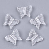 200pc Butterfly Transparent Acrylic Beads 13.5x15x5mm Hole: 1.6mm