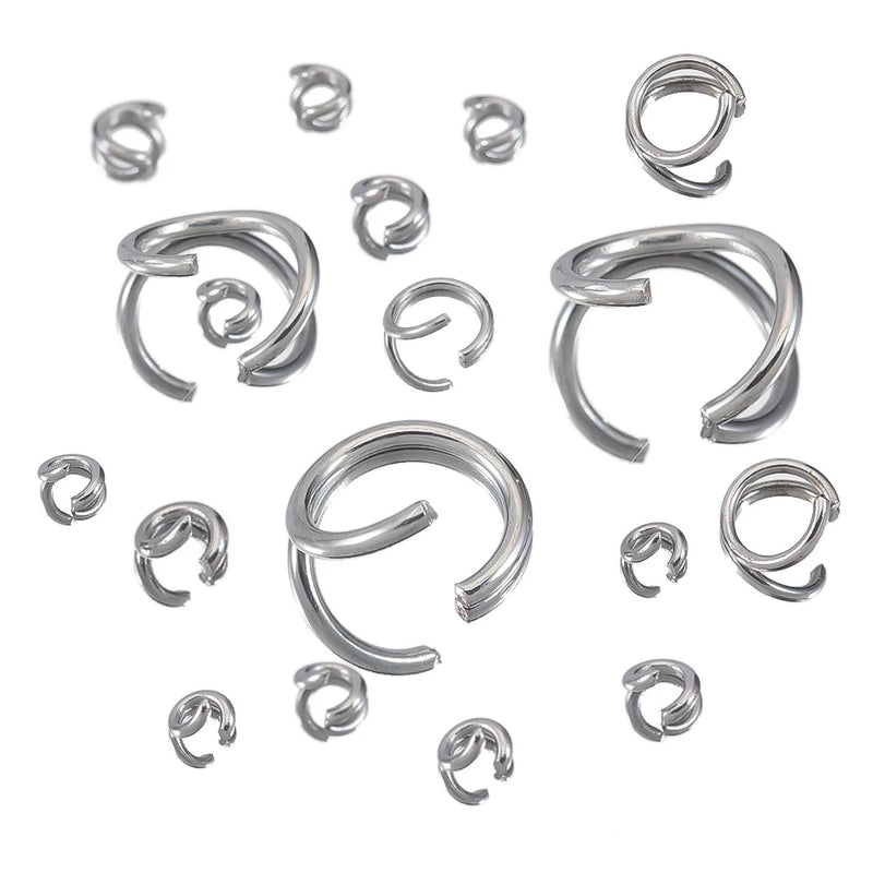 200pcs 100pcs SS Jump Rings 3-10mm Split Rings for DIY Jewelry