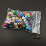 200pcs 10mm 6 Row High Micro Pave CZ Disco Crystal Paved Bead Ball Spacer