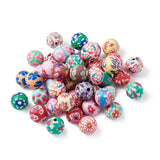 200pcs 10mm Flower Pattern Polymer Clay Beads for Jewelry Making