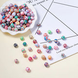 200pcs 10mm Flower Pattern Polymer Clay Beads for Jewelry Making