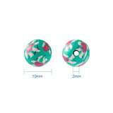 200pcs 10mm Flower Pattern Polymer Clay Beads for Jewelry Making
