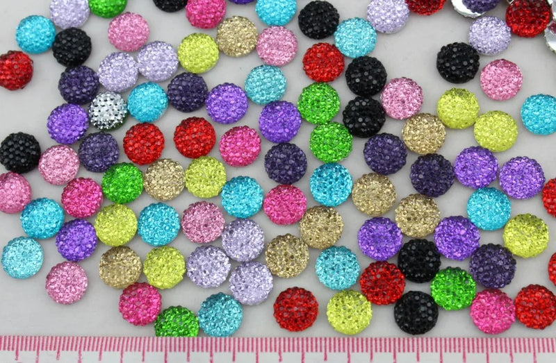 200pcs 10mm Rhinestones/Gems Cabochons Flat Back Embellishment