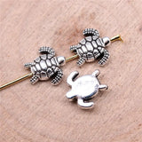 200pcs 10x10mm Antique Silver Tortoise Small Hole Beads DIY Jewelry Findings